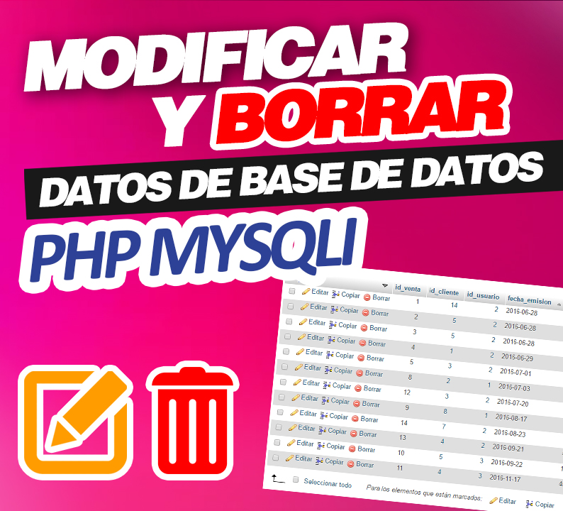 Modificar datos con PHP y MySQL